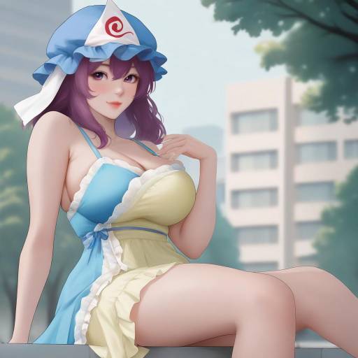 Yuyuko in a Blooming City Park