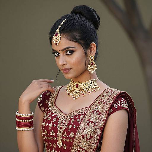 Realistic Bollywood Dance Costume Portrait
