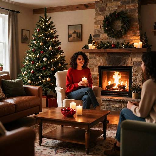 Cozy Christmas Living Room Scene