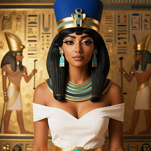 Egyptian Goddess in Blue and Gold