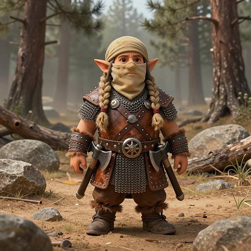 Nomadic Desert Dwarf in Pine Forest