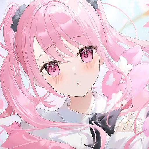 Illustration of My melody, sanrio in the style of Fuumi (radial engine)