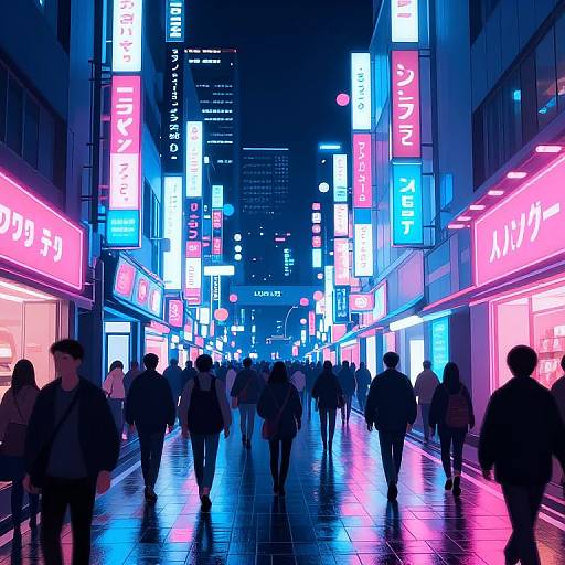 Vibrant Neon Tokyo Cyberpunk Streets