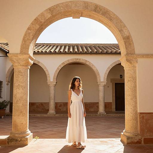 Serene Mediterranean Courtyard Scene