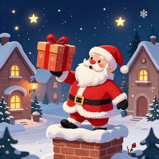 Classic Santa Claus Christmas Scene