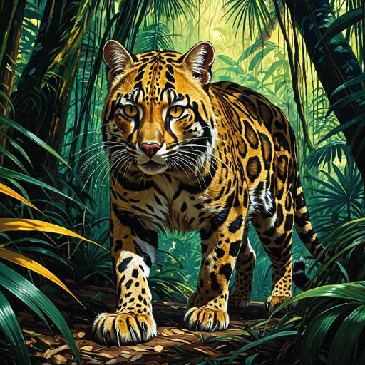 Feral Ocelot in Tropical Rainforest