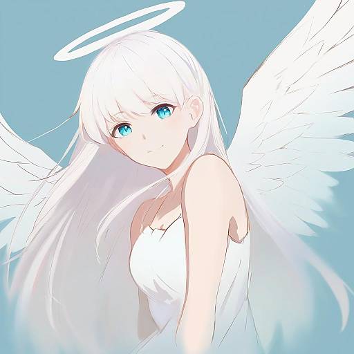 Illustration of Angel girl (shimmer), original in the style of Cosmic (crownclowncosmic)