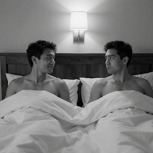 Intimate Black-and-White Photograph of Men