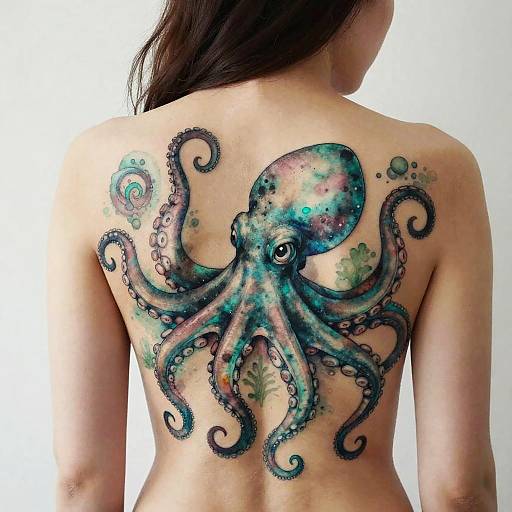 Elegant Woman with Octopus Tattoo