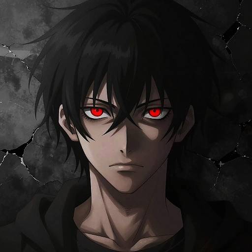 Intense Anime Villain Portrait