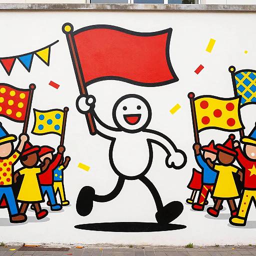 Festive Haring-Style Parade Figures