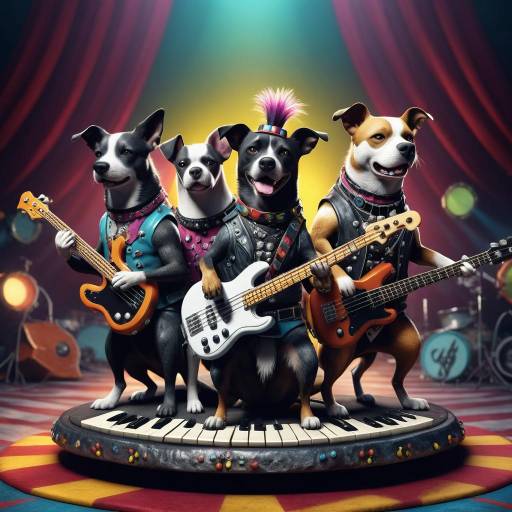 Punk Rock Dogs Band in Circus Setting