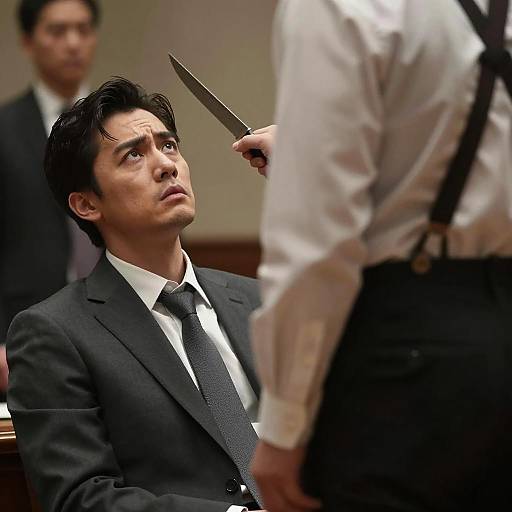 Tense Confrontation in Dramatic Lighting