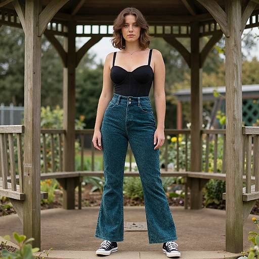 Stylish Woman in Cibachrome Garden