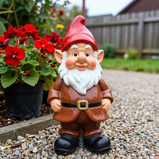 Vibrant Garden Gnome on Pathway