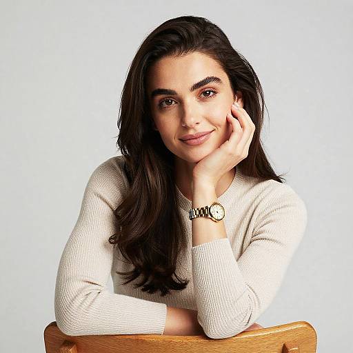 Young Woman Posing with Chair