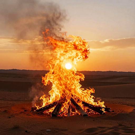 Sunfire Blaze Over Desert Dusk