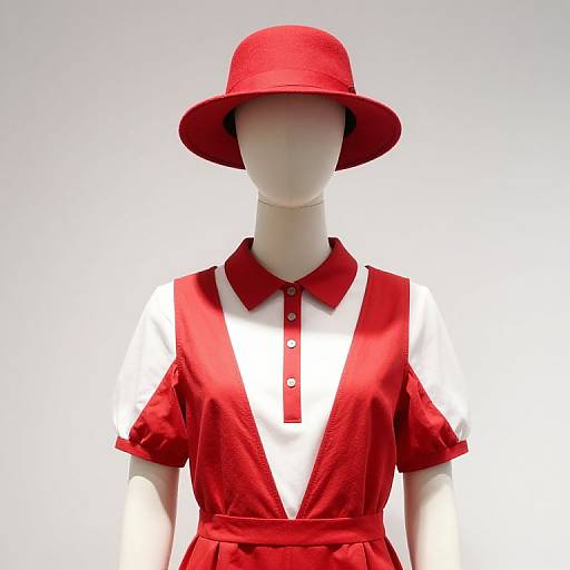 Mannequin in Red and White Outfit