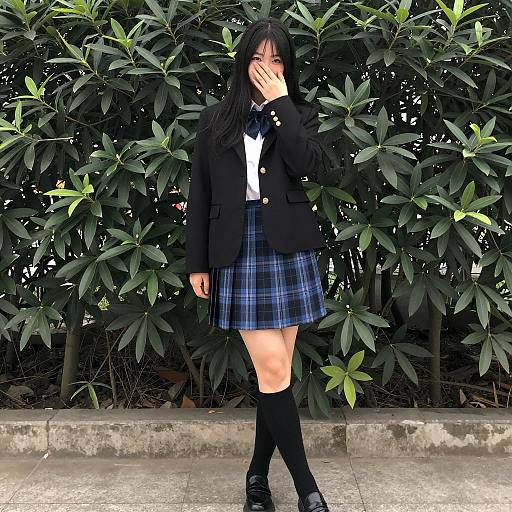 Casual Asian Woman in Outdoor Fashion