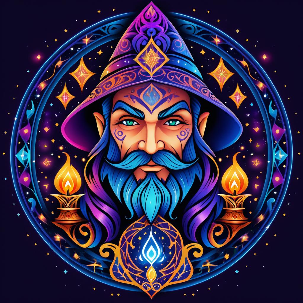 Charming Wizard Tattoo Logo Design