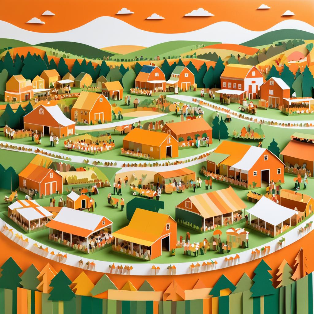 Festive Paper Cut Collage of Farmers