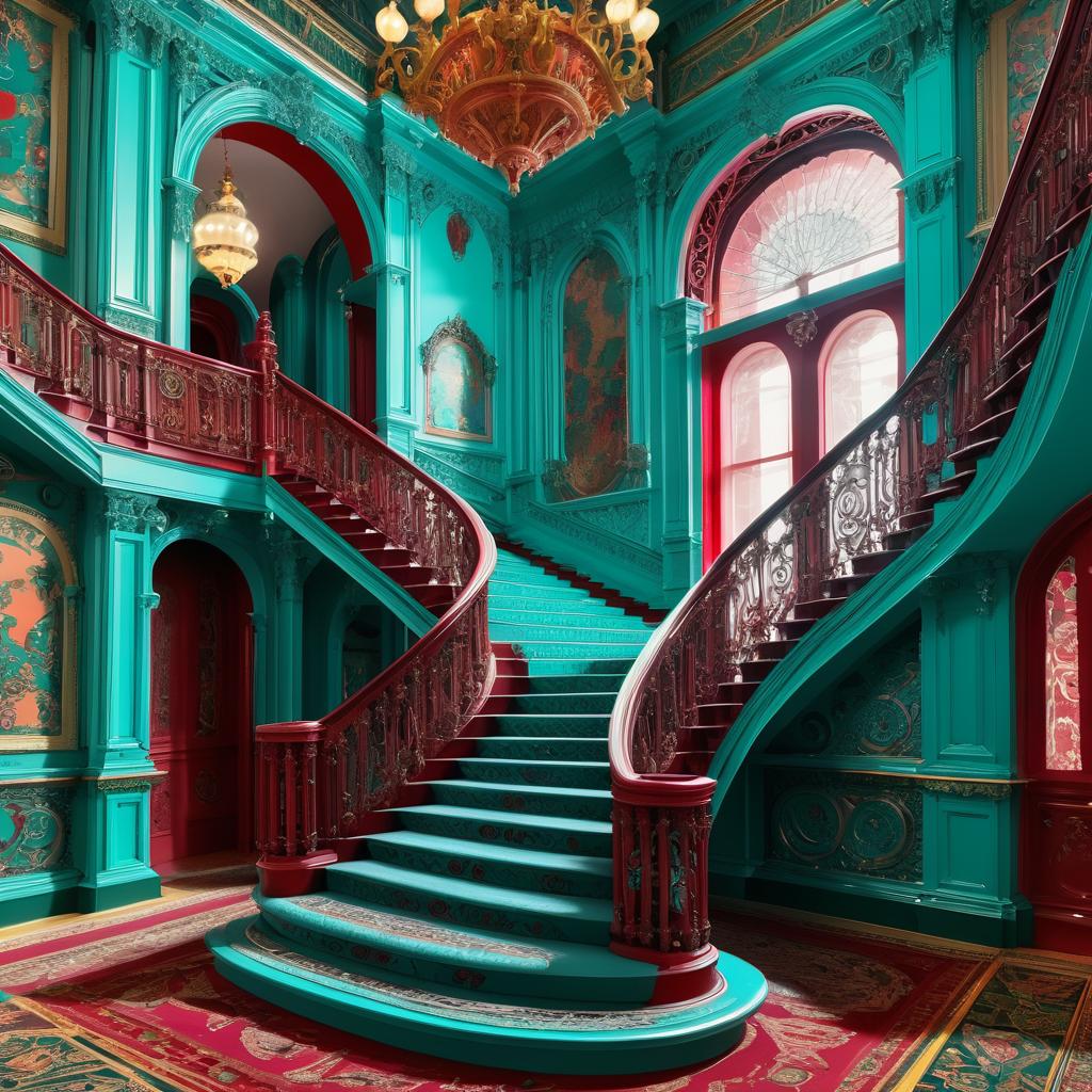 Ornate Staircase in Maximalist Style