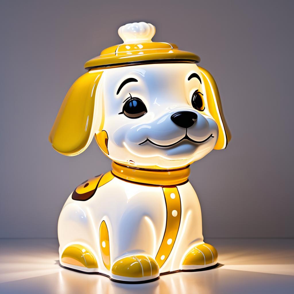 Retro Playful Puppy Cookie Jar Design