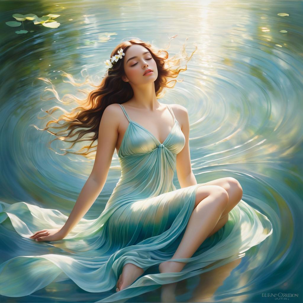 Ethereal Water Nymph in Summer Sunlight