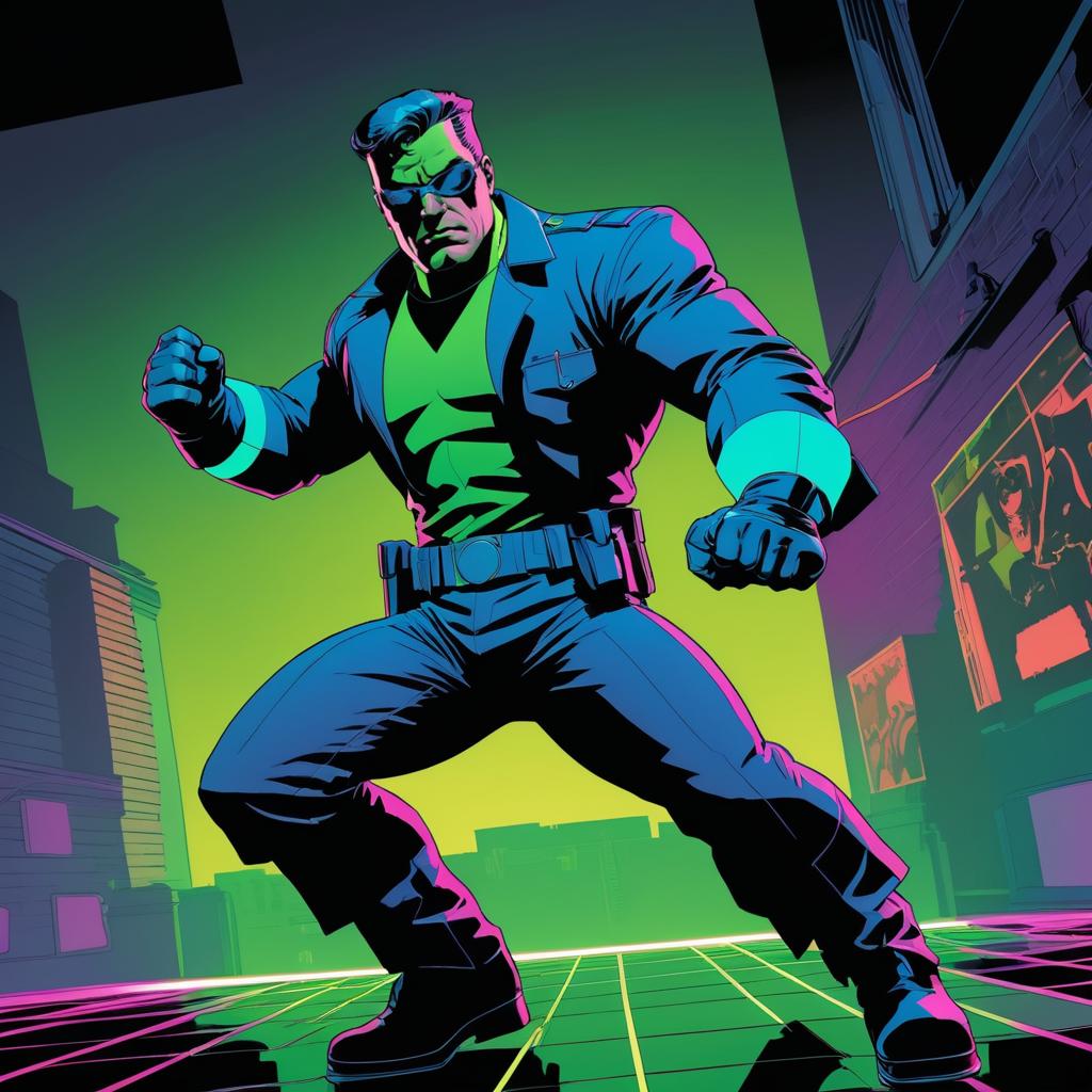 Frankenstein Beat Cop in Neon City