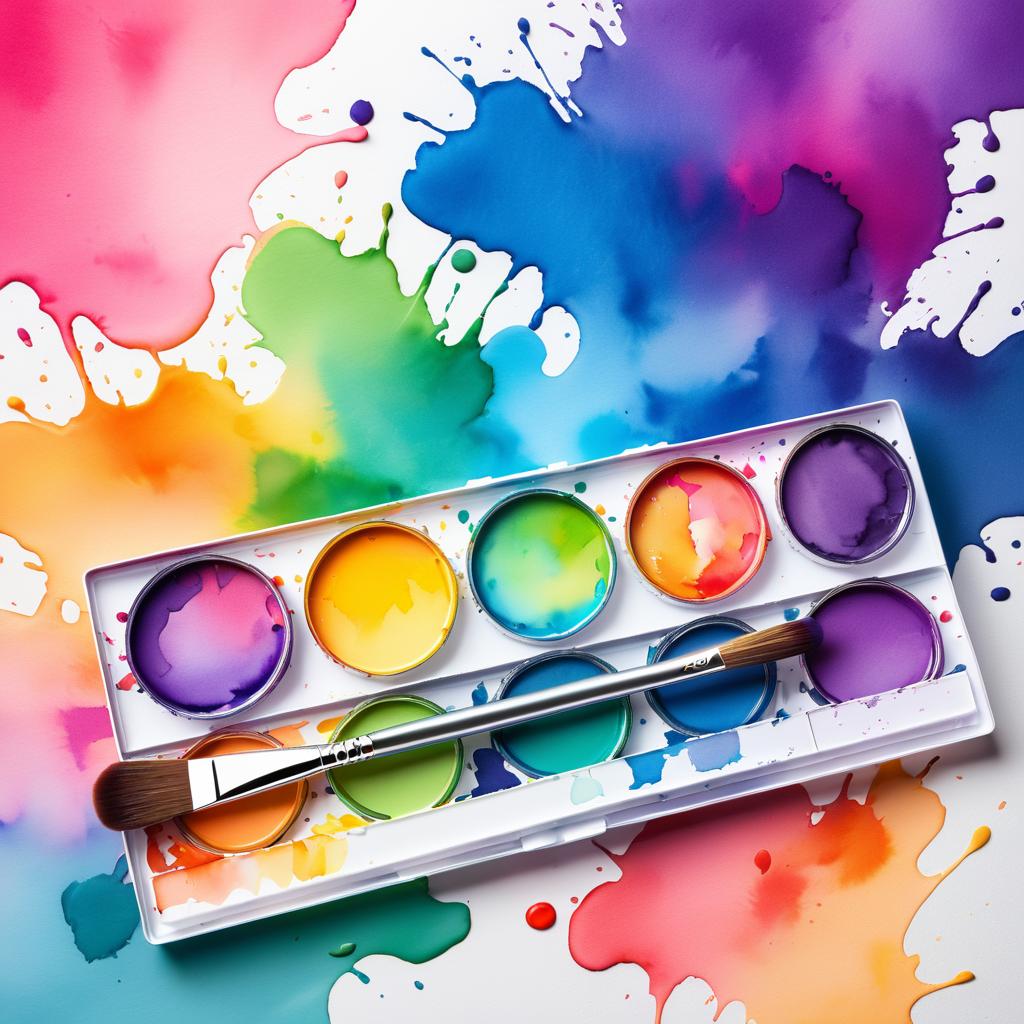 Vibrant Watercolor Set with Brush