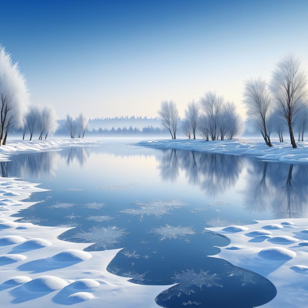 Stunning Winter Landscape with Frozen Lake