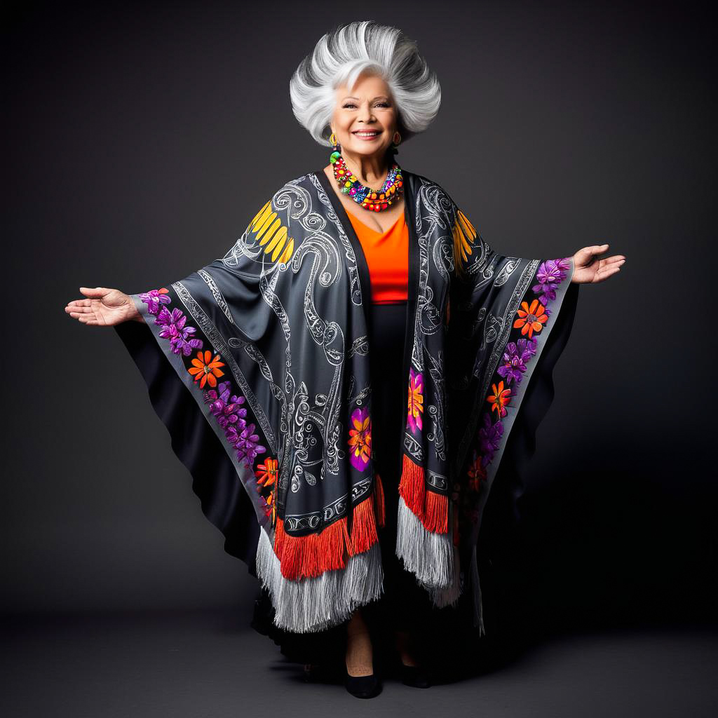 Vibrant Elderly Woman in Festival Costume