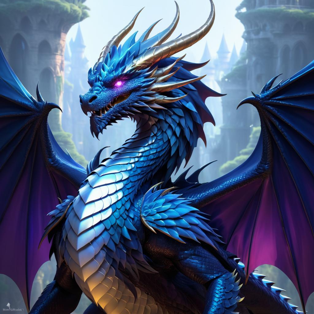 Majestic Dragon Portrait in Elegant Style