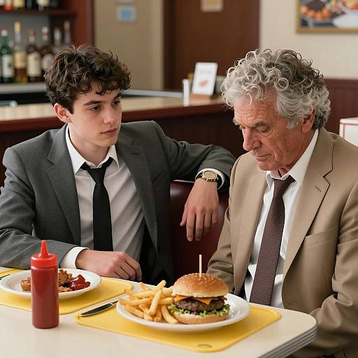 Two Men Dining in Diner