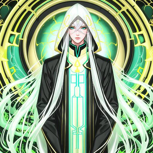 Illustration of Asclepius (fate), fate (series) in the style of Catsmoon