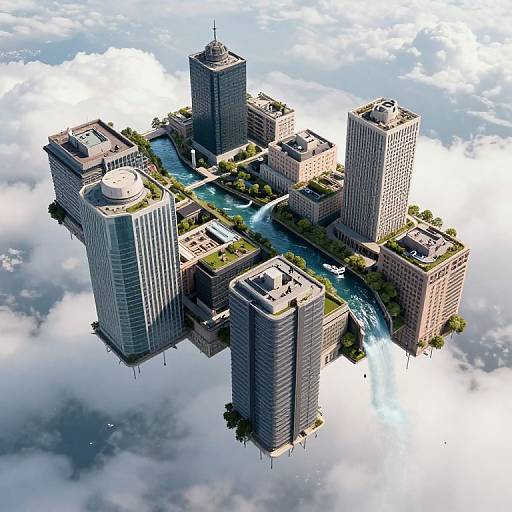 Upside-Down City in the Clouds