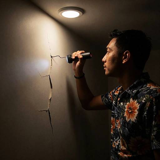 Eerie Exploration of a Cracked Wall