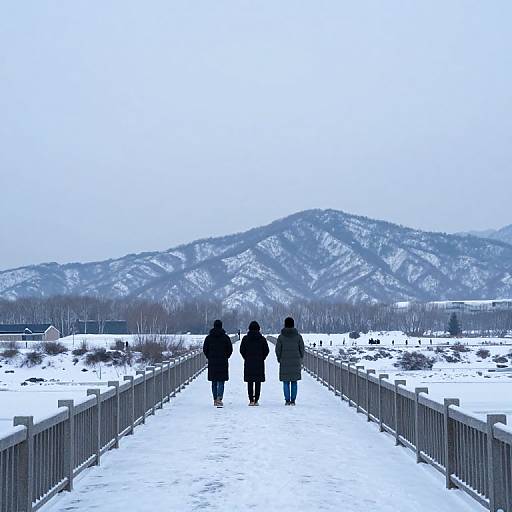 Silent Winter Bridge Reflections