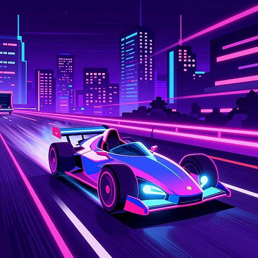 Retro 80s Futuristic Neon Race