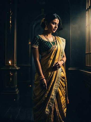 Indian Woman in Traditional Saree