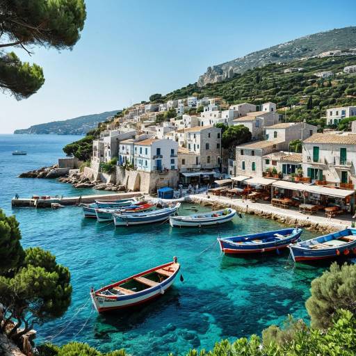 Charming Mediterranean Fishing Port Scene