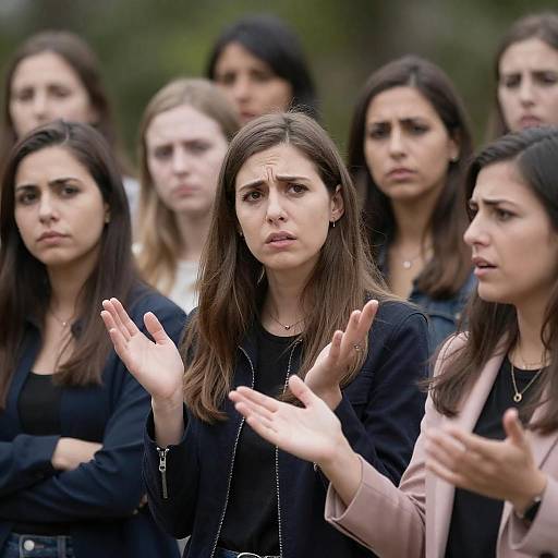 Group of Women Outdoors with Expressions