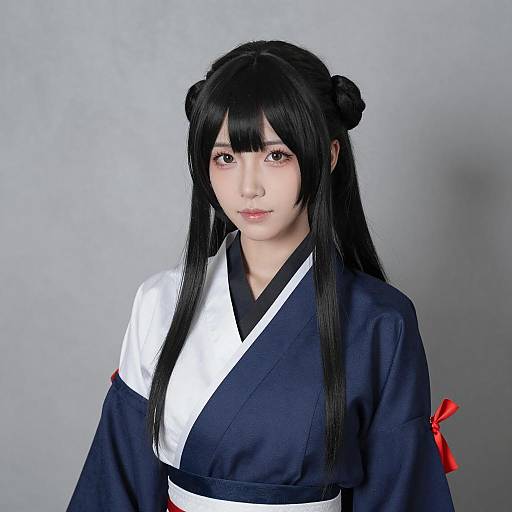 Elegant East Asian Woman in Cosplay