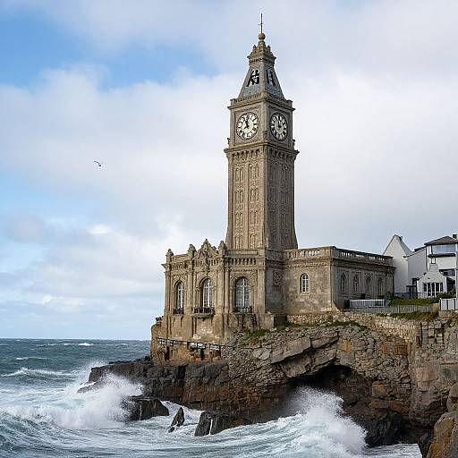 Majestic Stone Clocktower on Cliff