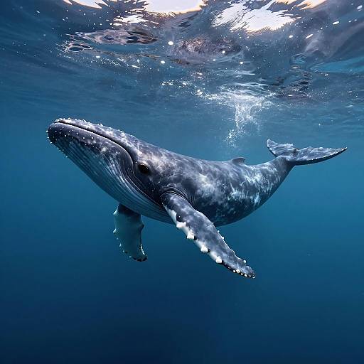 Humpback Whale Swimming Underwater