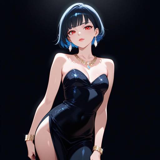Elegant Cowgirl in Strapless Black Dress Elegant Cowgirl in Strapless Black Dress