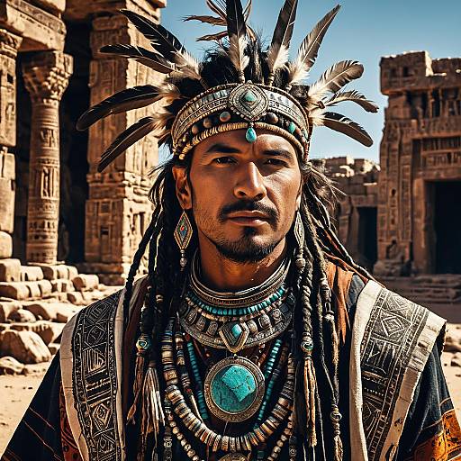 Desert Nomad Shaman in Ancient Ruins