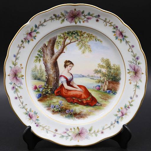 Antique Royal Worcester Floral Porcelain Plate