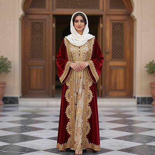 Middle Eastern Woman in Traditional Jalamia Costume