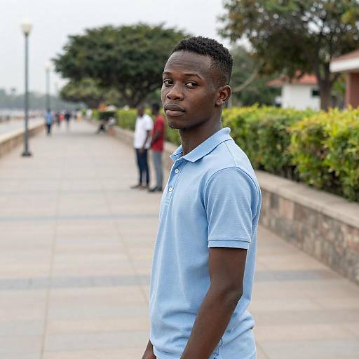 Portrait of a Young Man on Promenade